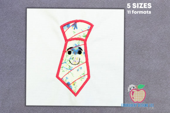 A Bold Cartoon Tie Embroidery Design for Sellers