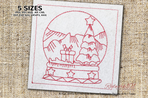 A Classic Christmas Tree Embroidery for Handmade Gifts