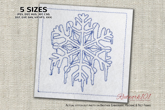 A Designer's Review of the Melting Snowflake Outline Redwork