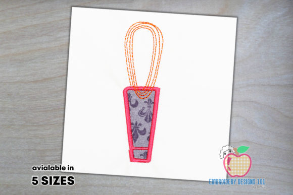 A Whisk Embroidery Design for Kitchen & Gift Products