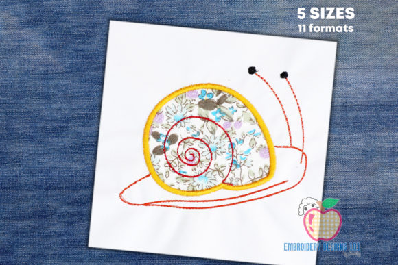 Charming Spiral Snail Walking Slowly Applique