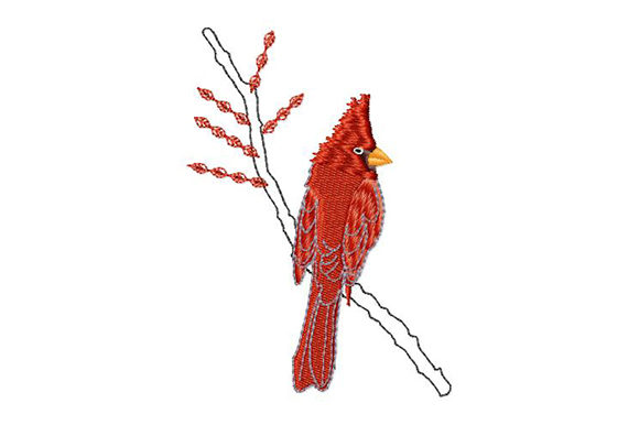 Christmas Red Cardinal: A Charming Holiday Embroidery