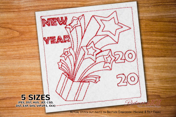Happy New Year Box Lineart for 2020