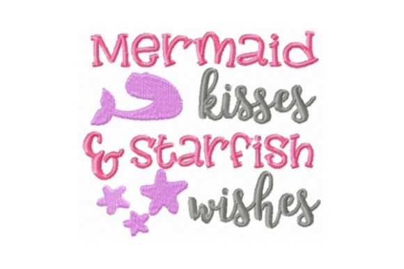 Mermaid Kisses and Starfish Wishes: A Joyful Embroidery Design
