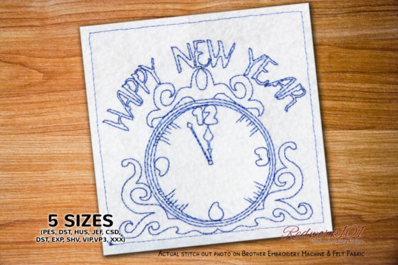 Vintage New Year Clock Redwork: A Timeless Design